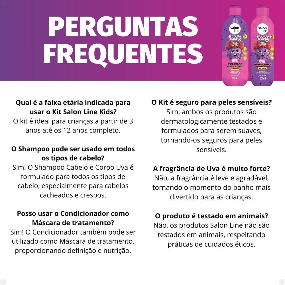 Salon Line Kids #todecacho: Shampoo e Condicionador Uva ÚNICO 6