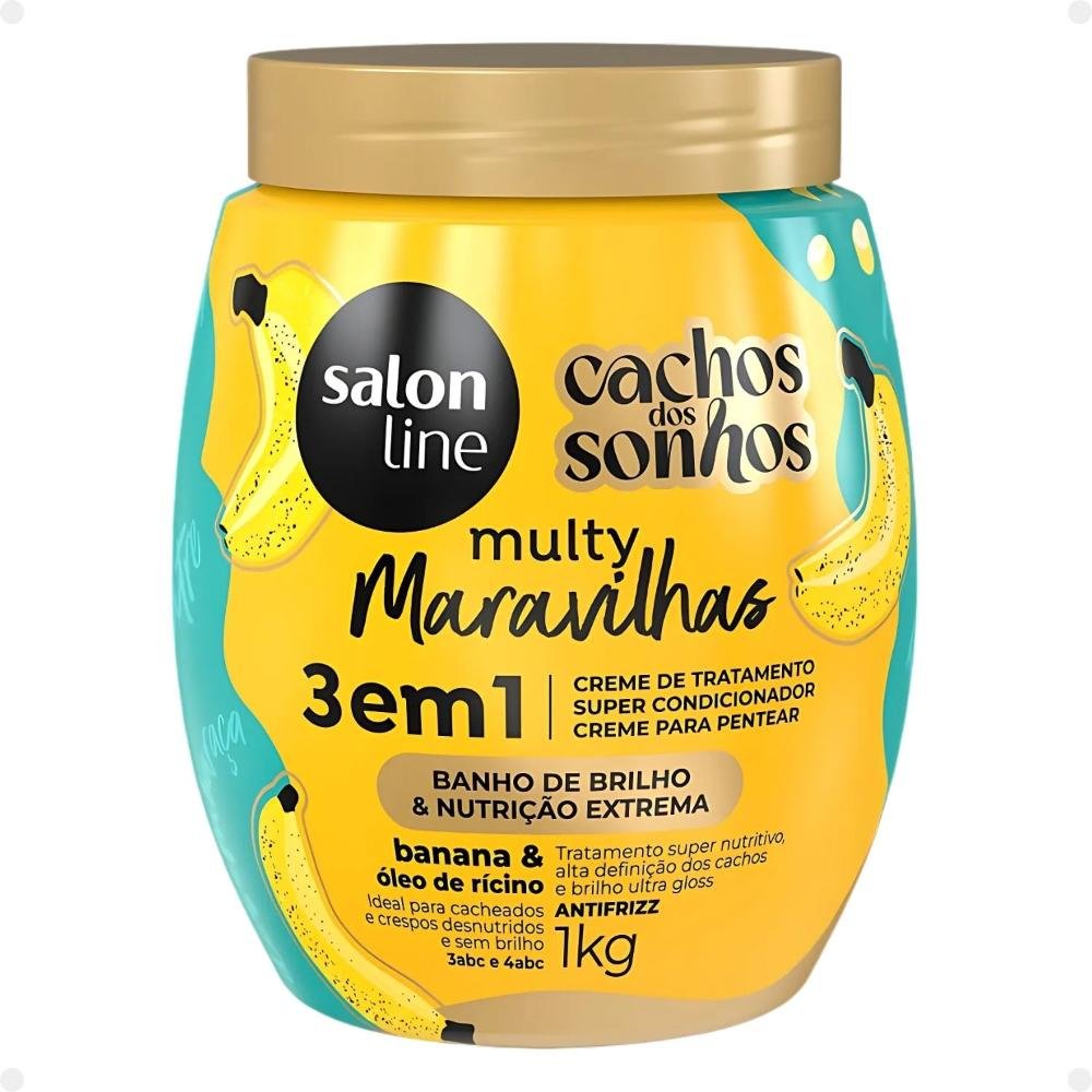 Kit Salon Line Multy Maravilhas: 1 Creme 3 em 1 e 1 Óleo Banana ÚNICO 3
