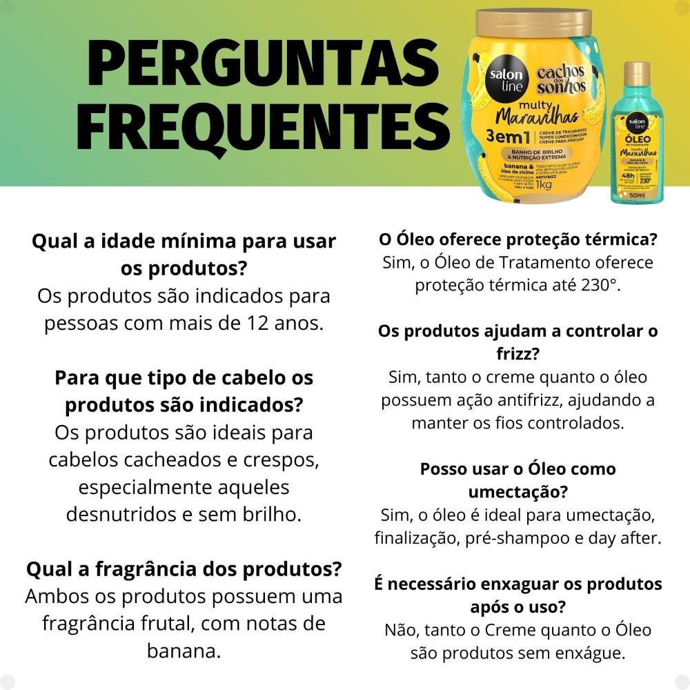 Kit Salon Line Multy Maravilhas: 1 Creme 3 em 1 e 1 Óleo Banana ÚNICO 7