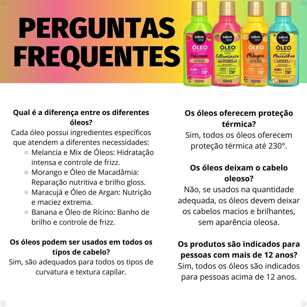 Kit Salon Line Multy Óleos: Melancia, Morango, Maracujá e Banana ÚNICO 8