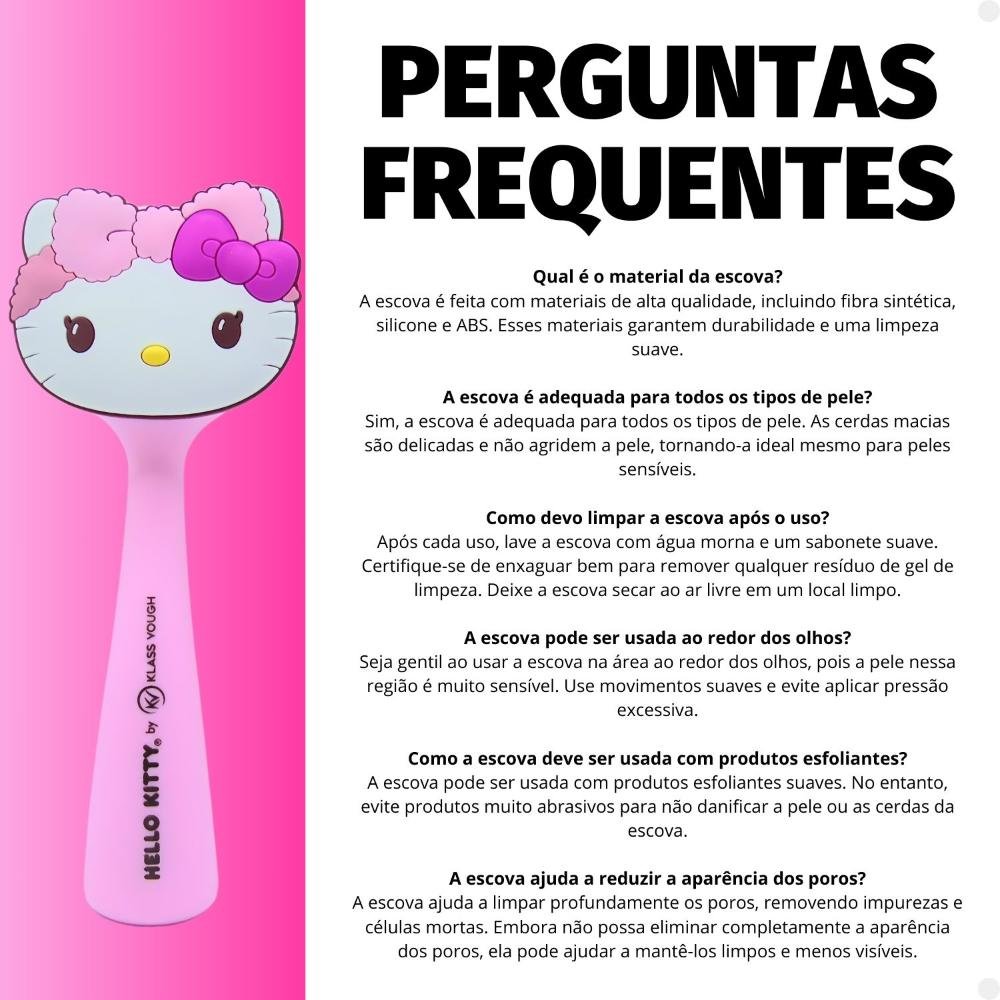 Escova de Limpeza Facial Hello Kitty By Klass Vough Cleanser Fchk-01 ÚNICO 8
