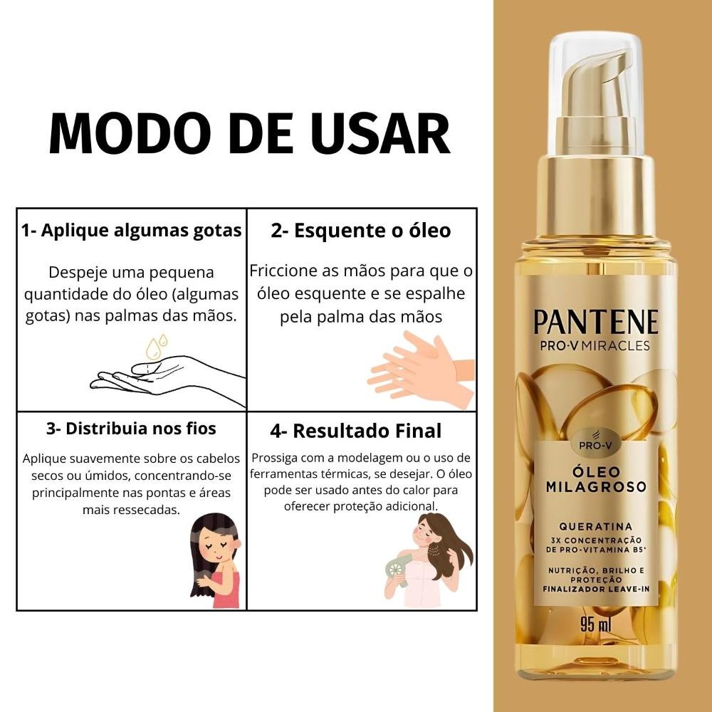 Óleo Milagroso Pantene Pro-V Miracles Queratina 95ml 95ml 4
