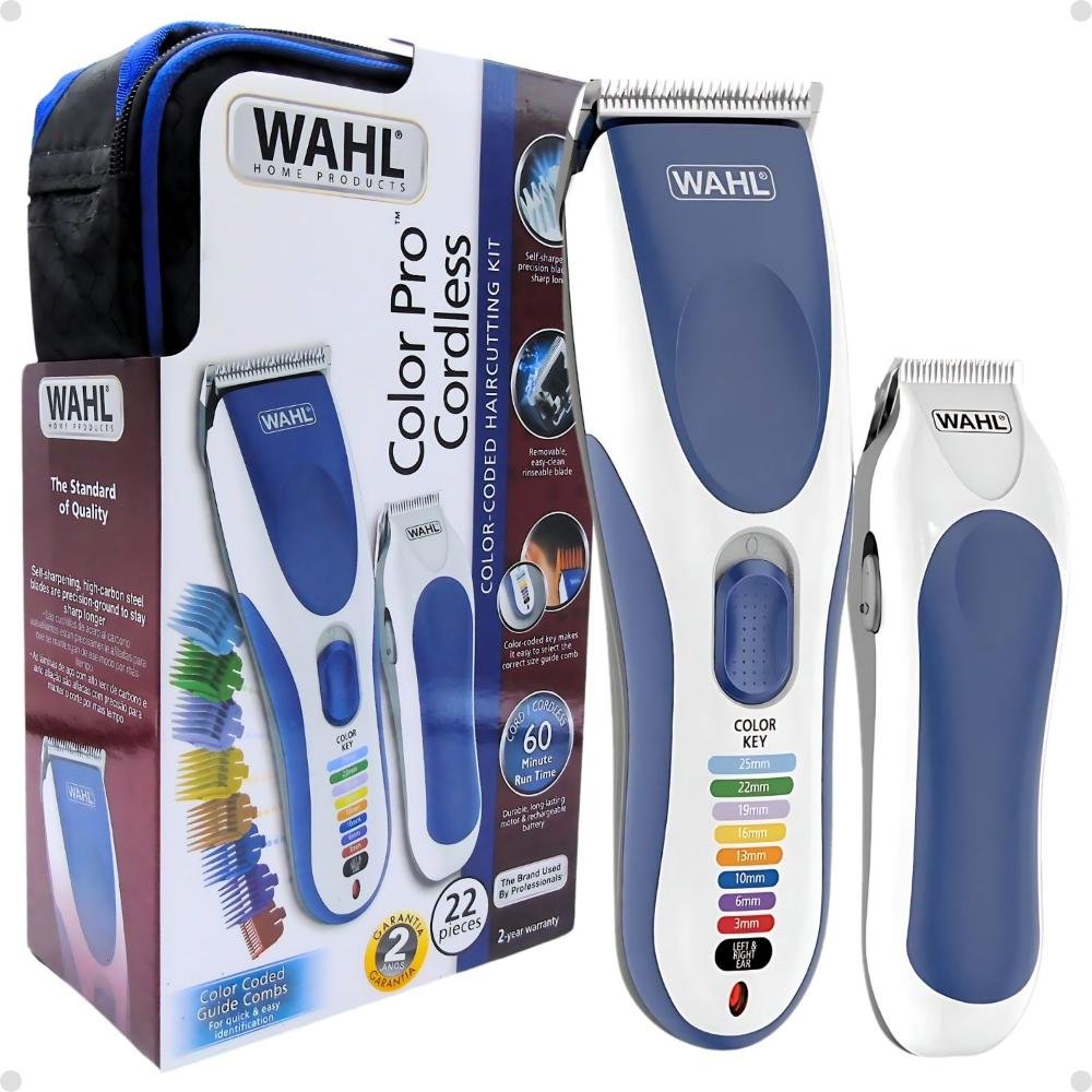 Kit Máquina De Corte + Acabamento Wahl Color Pro Cordless 22 Pieces Bivolt