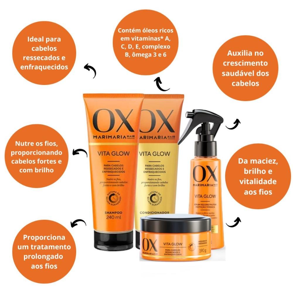 Kit Ox Mari Maria Hair Vita Glow C/4 ÚNICO 2