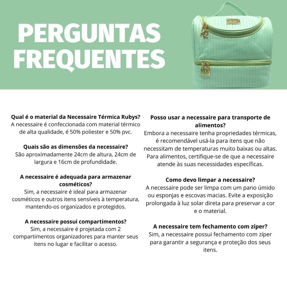 Necessaire Térmica Rubys Com Alça Verde Nec-038tx Verde 12