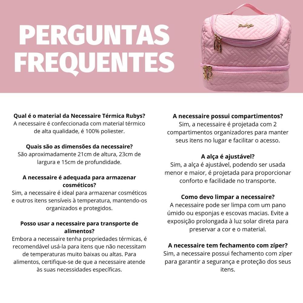 Necessaire Térmica Rubys Com Alça Rosa Necf-138b Rosa 12