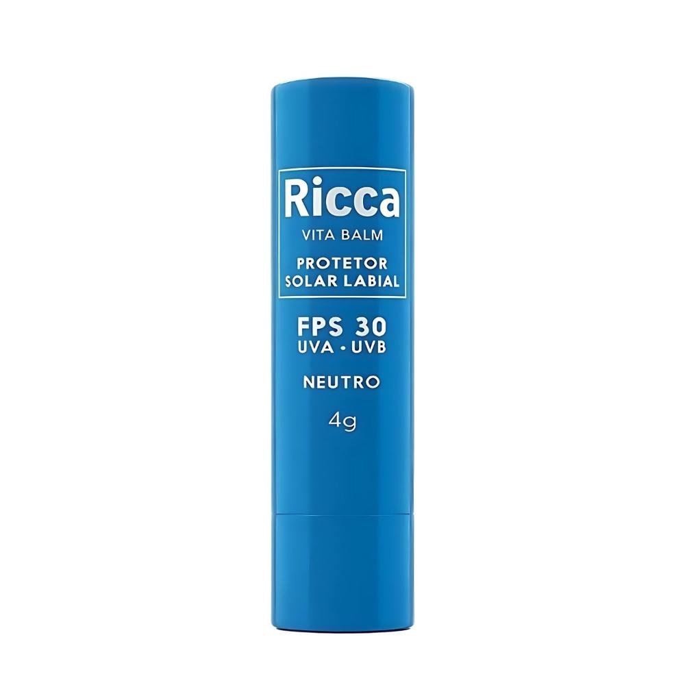 Protetor Solar Labial Ricca Vita Balm Neutro Fps 30 Cód:3813 ÚNICO 3