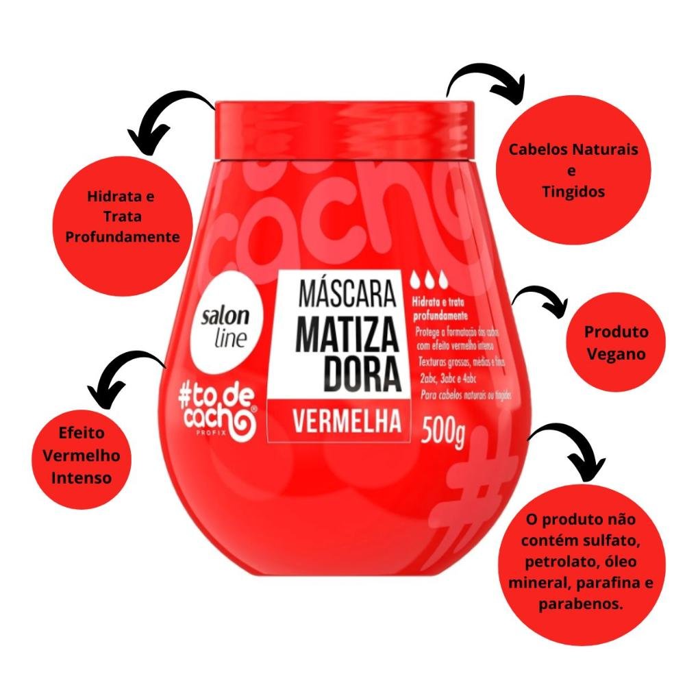 Máscara Matizadora Salon Line #todecacho Vermelha 500g 500g 2