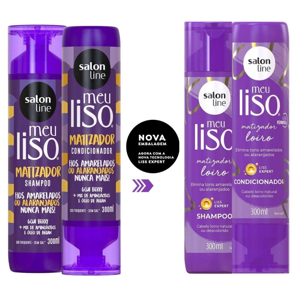 Shampoo + Condicionador Salon Line Meu Liso Matizador ÚNICO 2
