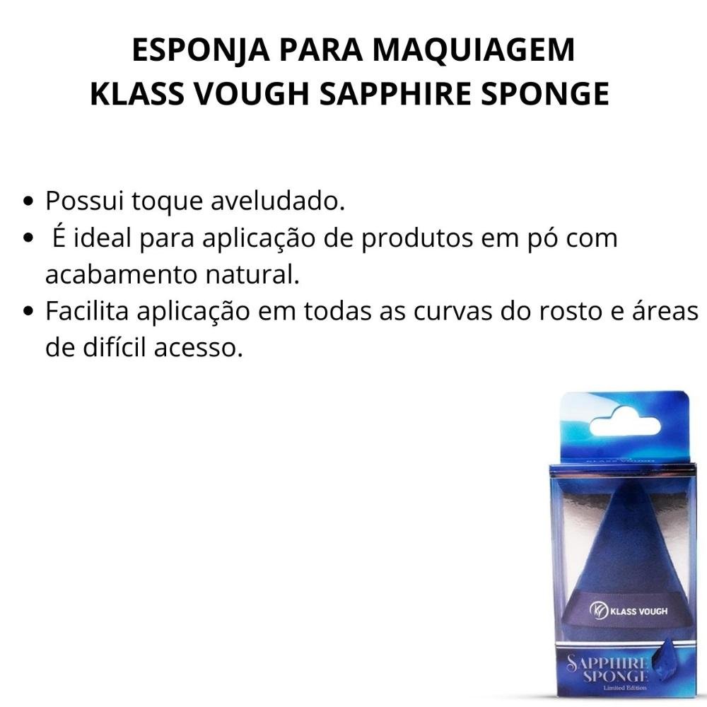 Esponja Para Maquiagem Klass Vough Sapphire Sponge Pf-840 ÚNICO 2