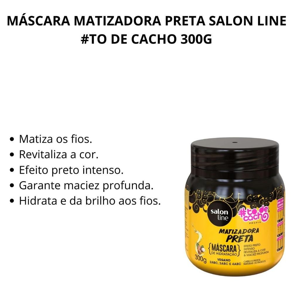 Máscara Matizadora Salon Line #todecacho Preta 300g 300g 2