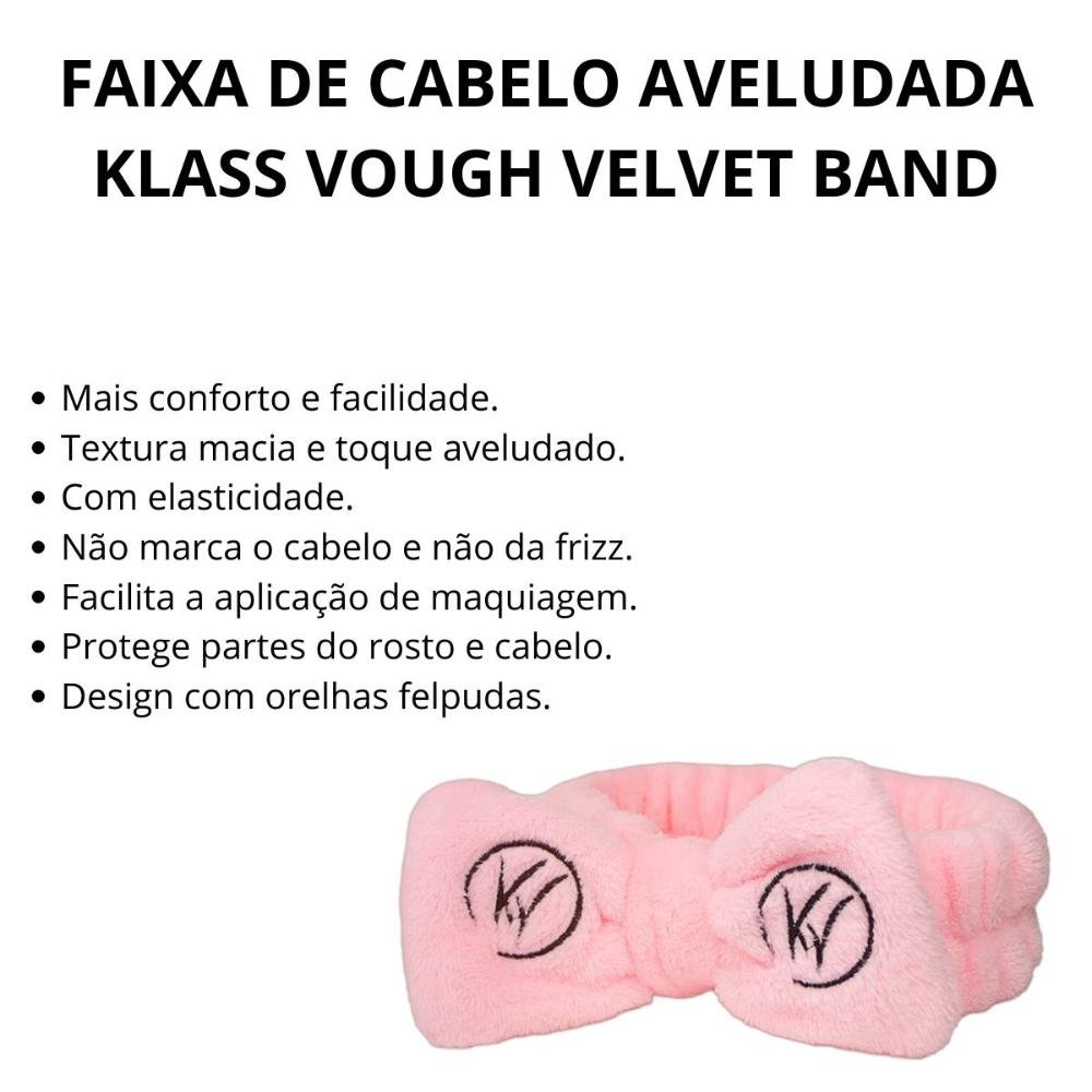 Faixa de Cabelo Aveludada Klass Vough Velvet Band Rosa Vb-01 ÚNICO 6