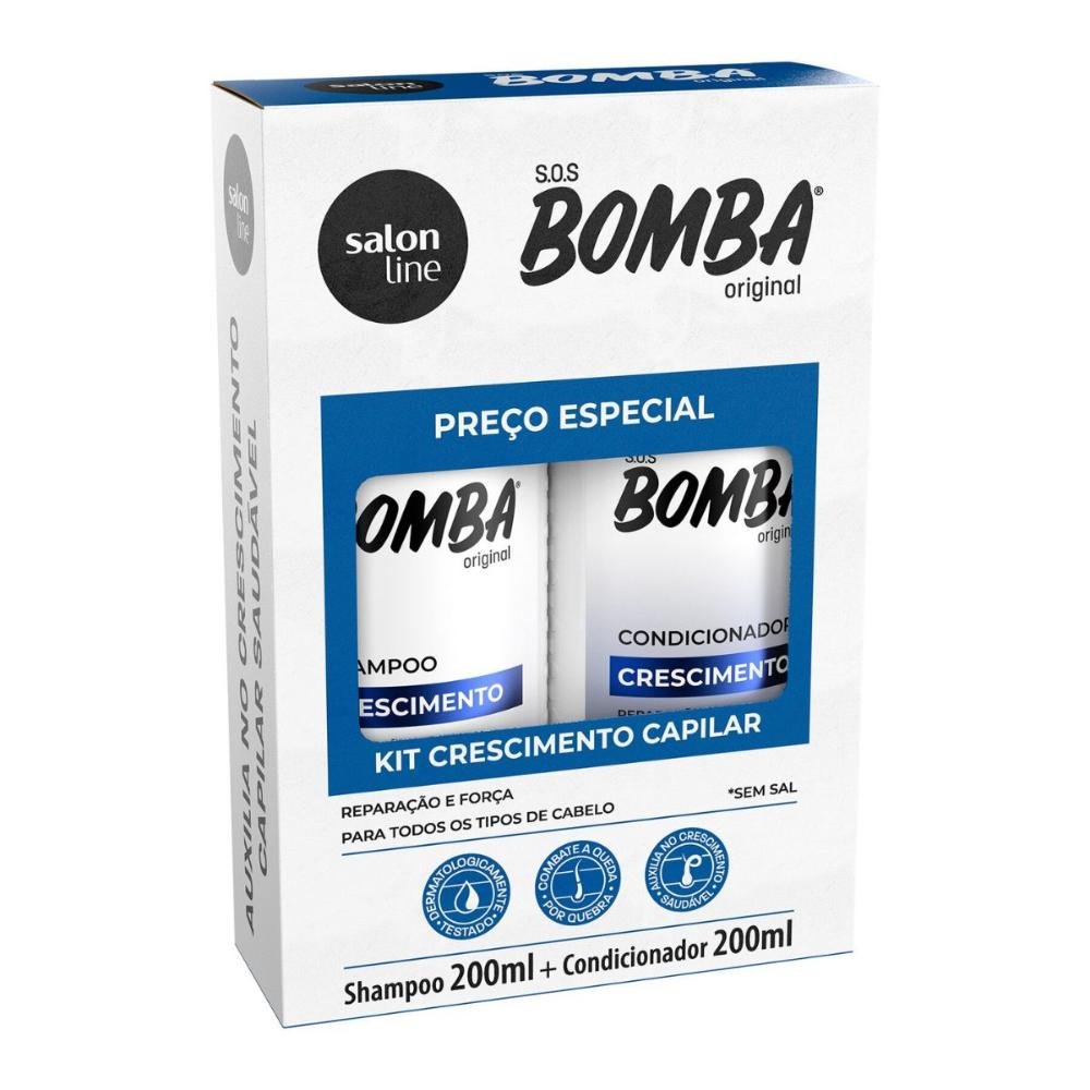 Shampoo + Condicionador Salon Line Sos Bomba Crescimento 200ml ÚNICO 1