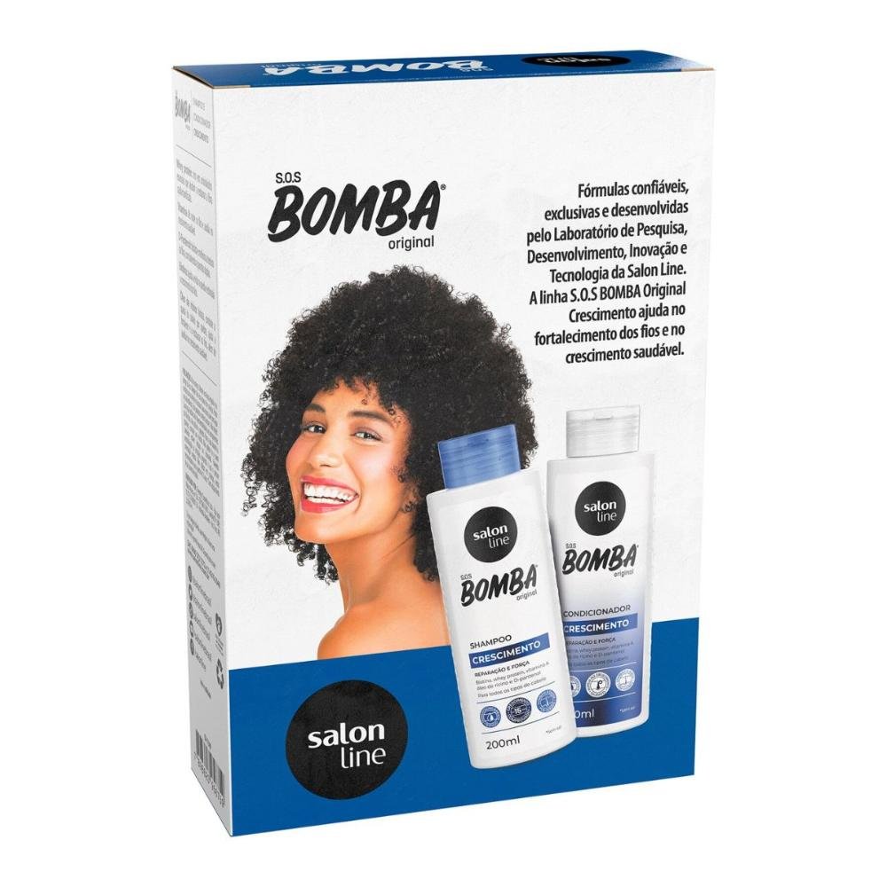 Shampoo + Condicionador Salon Line Sos Bomba Crescimento 200ml ÚNICO 2