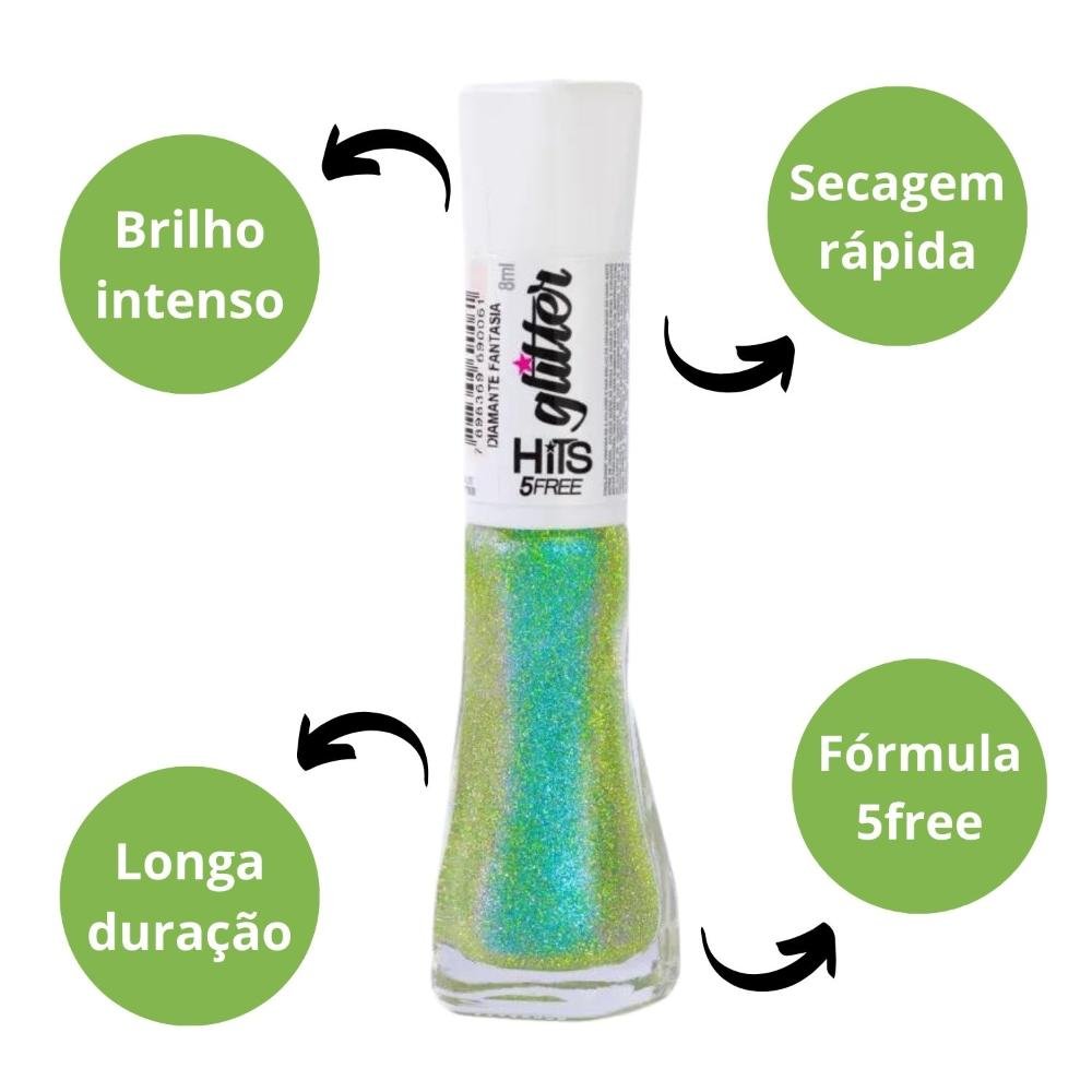 Esmalte Glitter Hits Diamante Fantasia 8ml Fantasia 2