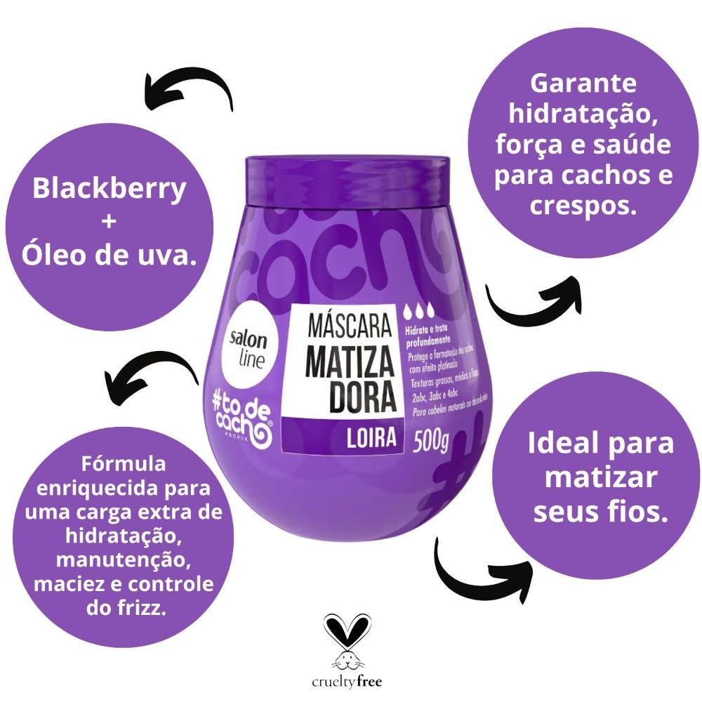 Máscara Matizadora Salon Line #todecacho Roxa Loira 500g 500g 2