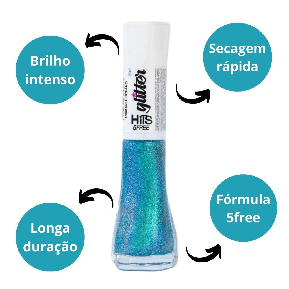 Esmalte Glitter Hits Diamante Oceano 8ml Oceano 2