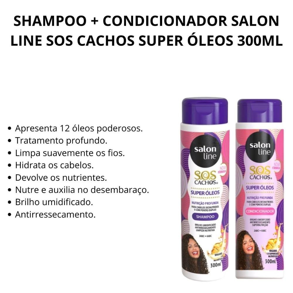 Shampoo + Condicionador Salon Line Sos Cachos Super Óleos 300ml 300ml 2