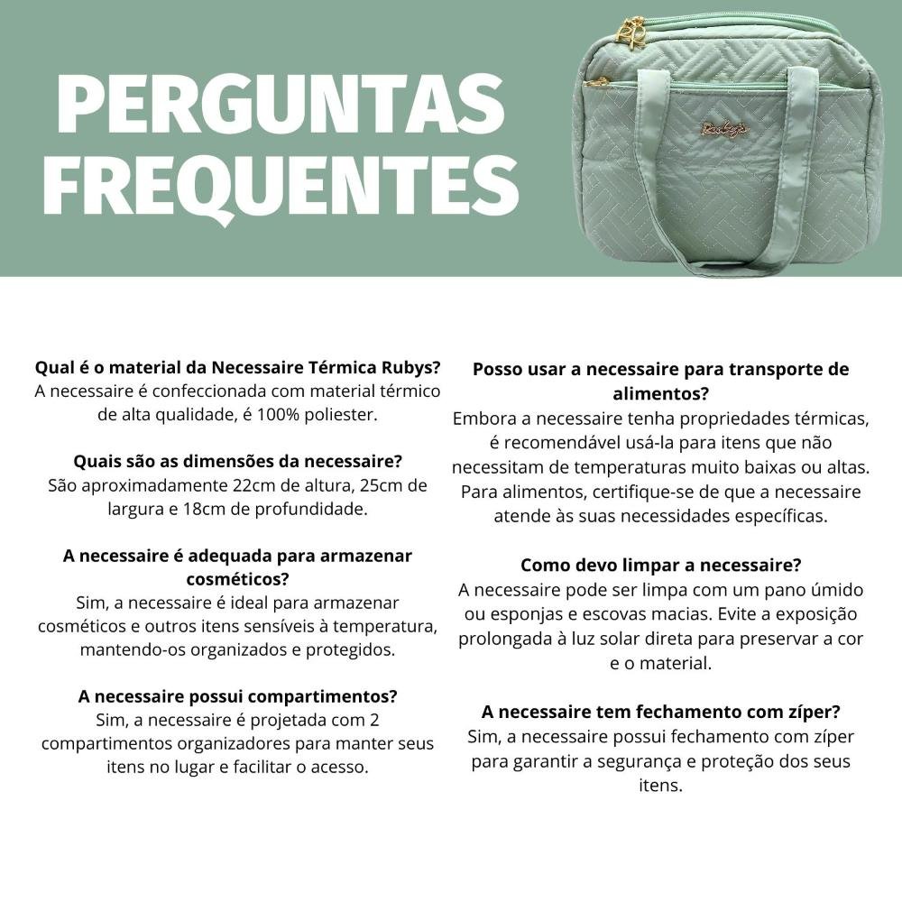 Necessaire Térmica Rubys Com Alça Verde Claro Necf-154b Verde 12