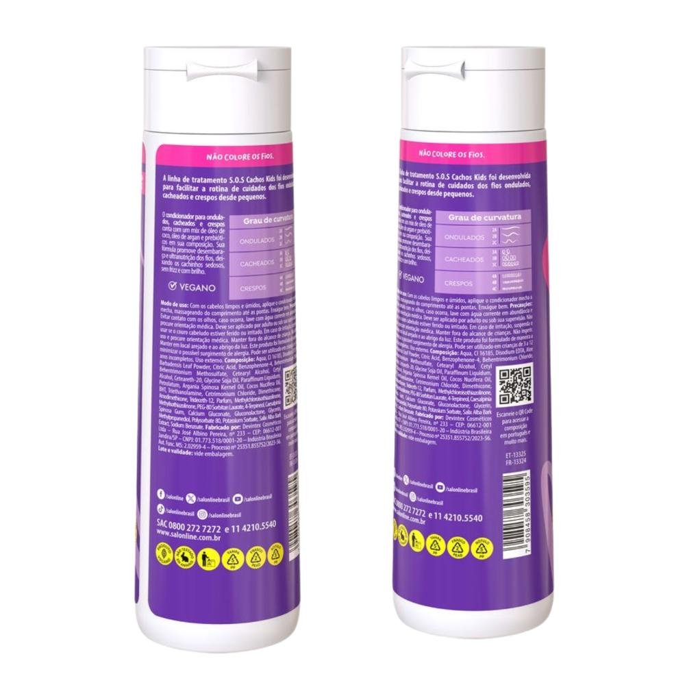 Shampoo + Condicionador Salon Line Kids Sos Cachos Super Óleos 300ml 300ml 12