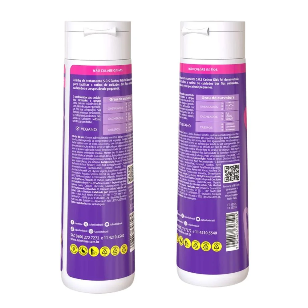 Shampoo + Condicionador Salon Line Kids Sos Cachos Super Óleos 300ml 300ml 6