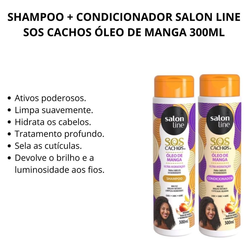 Shampoo + Condicionador Salon Line Sos Cachos Óleo de Manga 300ml 300ml 2