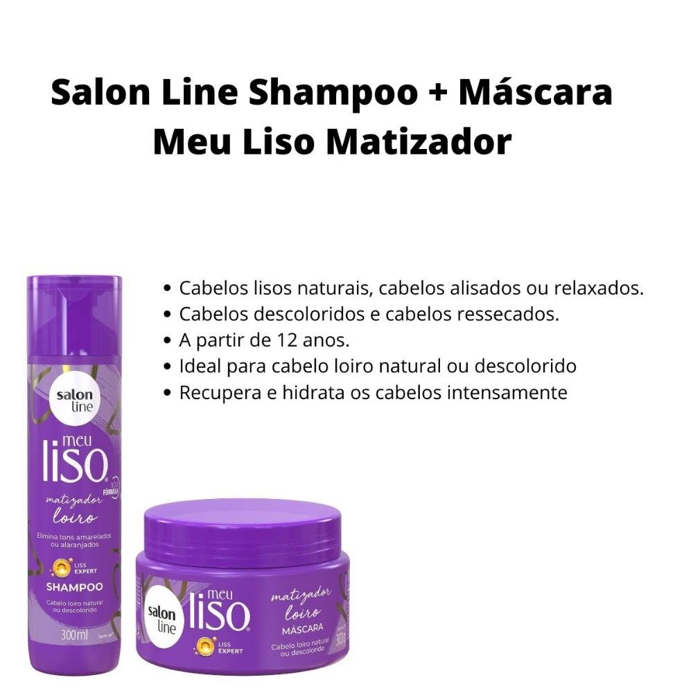 Shampoo + Máscara Salon Line Meu Liso Matizador Loiro ÚNICO 4