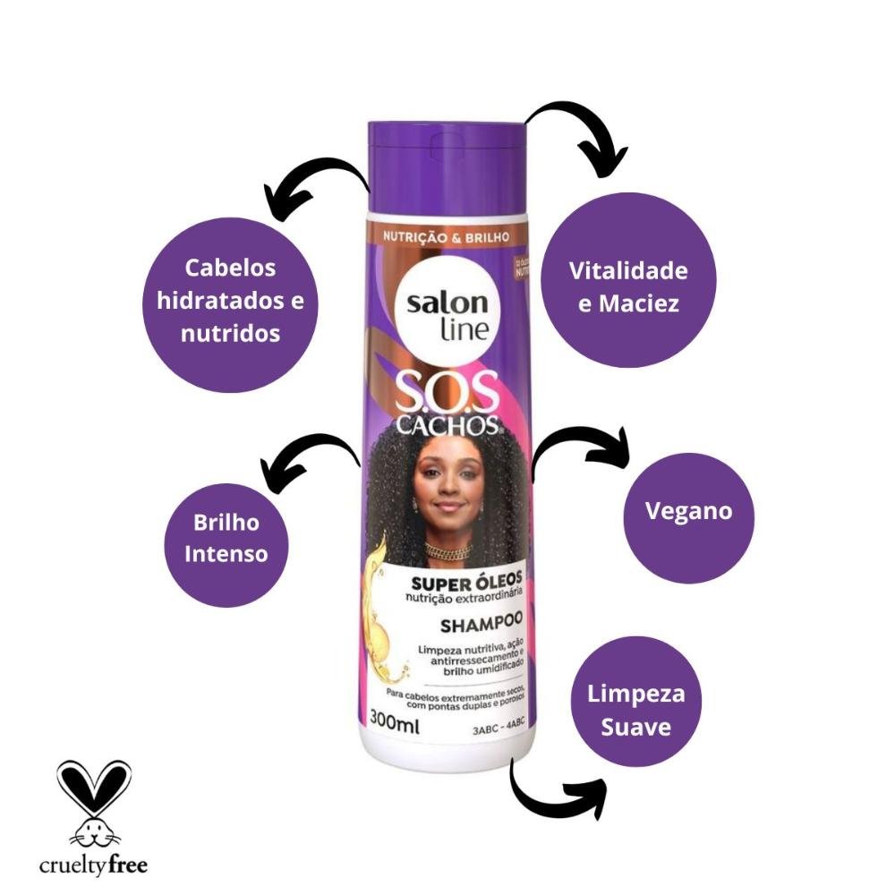 Shampoo Salon Line Sos Cachos Super Óleos 300ml 300ml 2