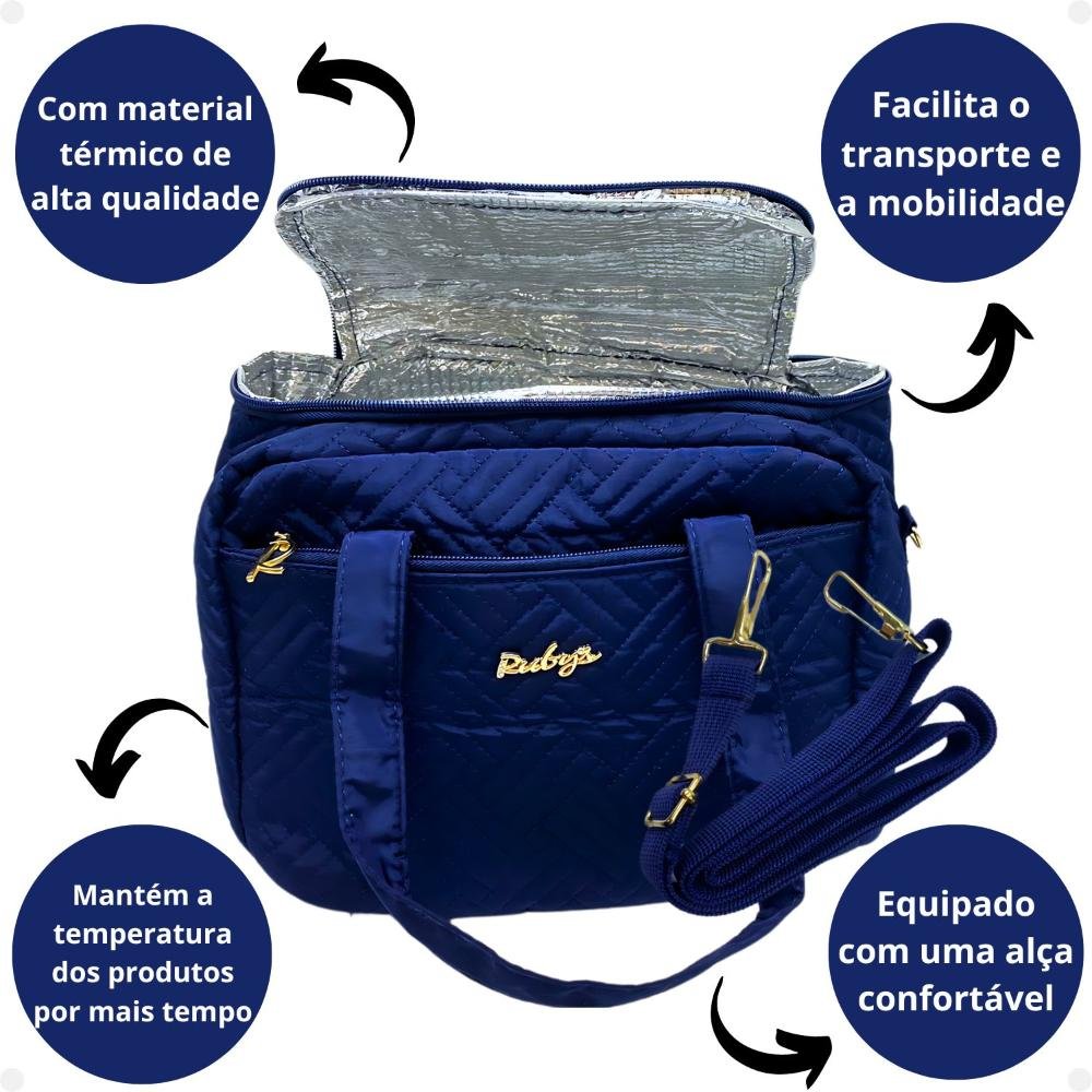 Necessaire Térmica Rubys Com Alça Azul Marinho Necf-154b Azul 2