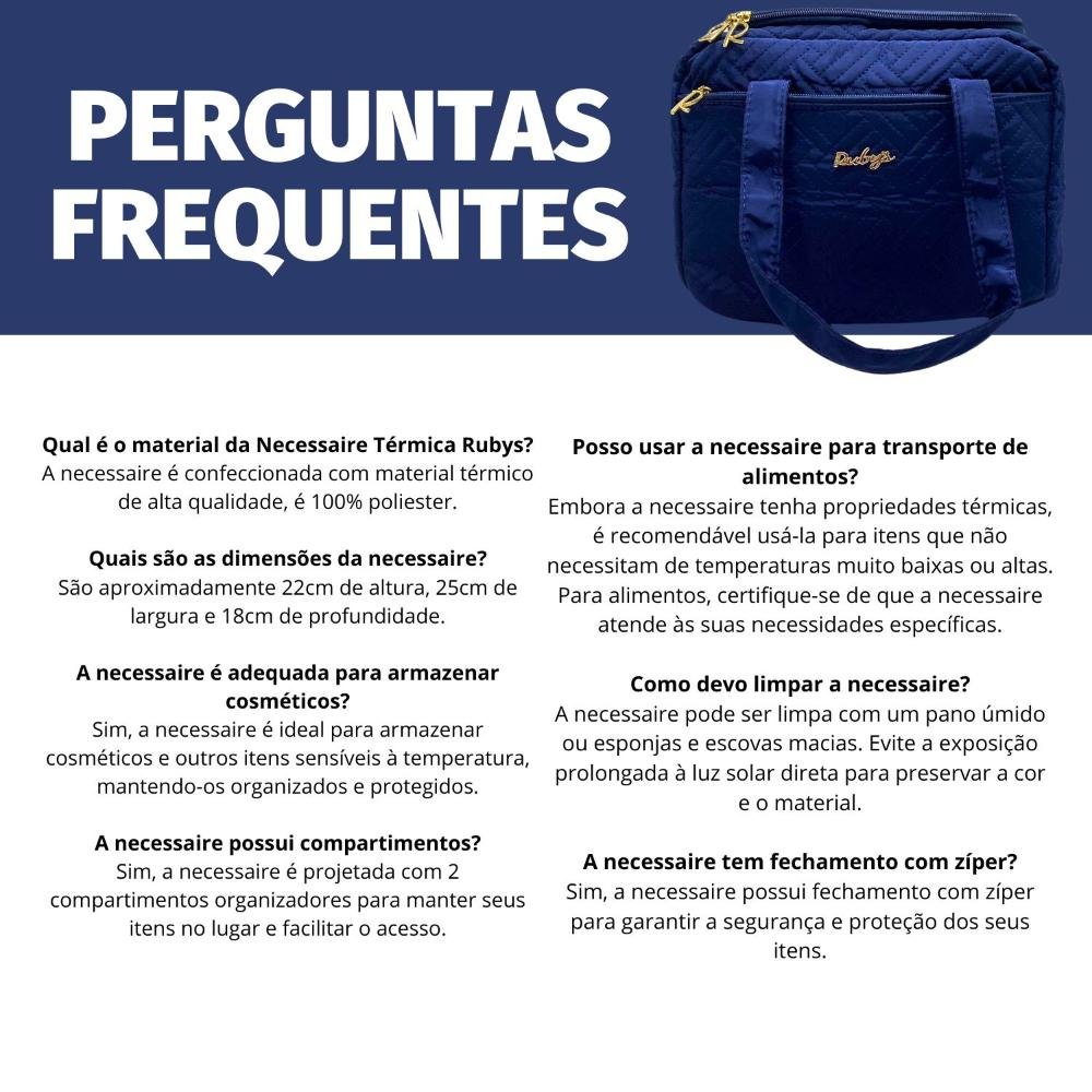 Necessaire Térmica Rubys Com Alça Azul Marinho Necf-154b Azul 12