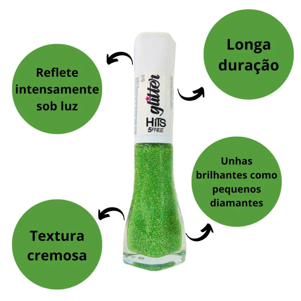 Esmalte Glitter Hits Diamante Verde Aurora 8ml Aurora 2