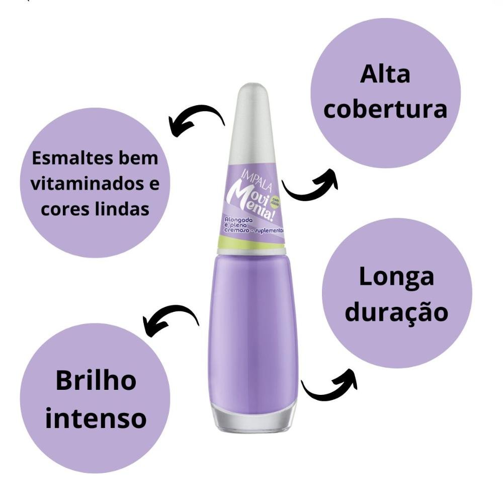 Esmalte Cremoso Impala Movimenta! Alongada e Plena 7,5ml Alongada e Plena 2