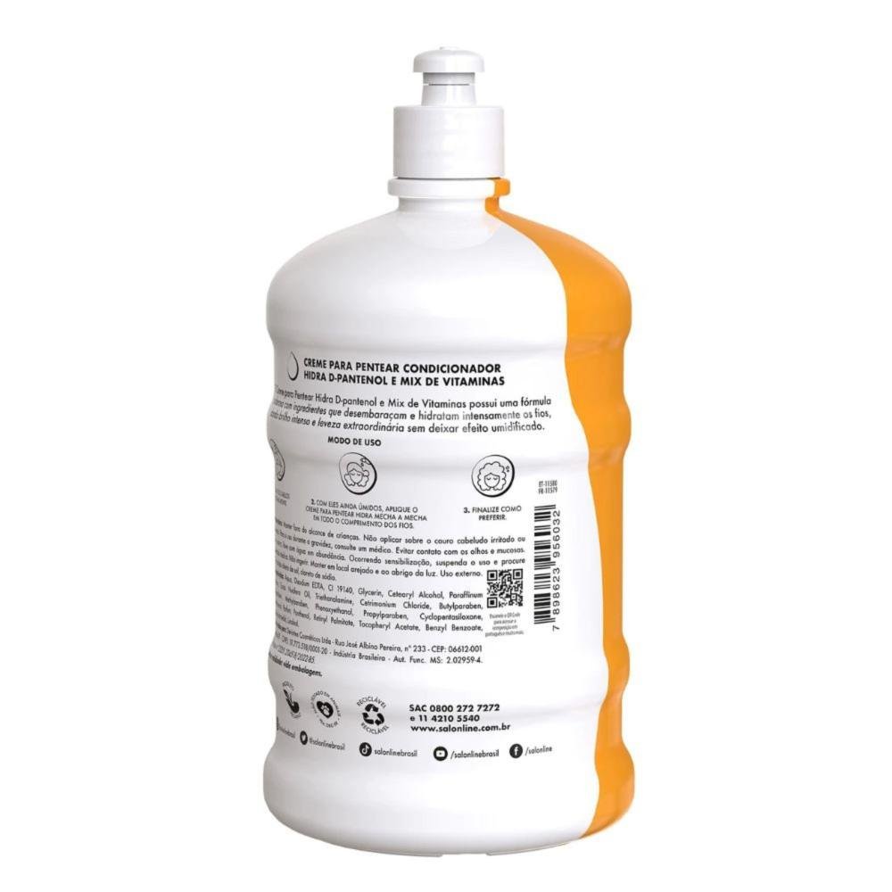 Salon Line Hidra Original Creme Para Pentear Hidratação Profunda 1l 1L 4