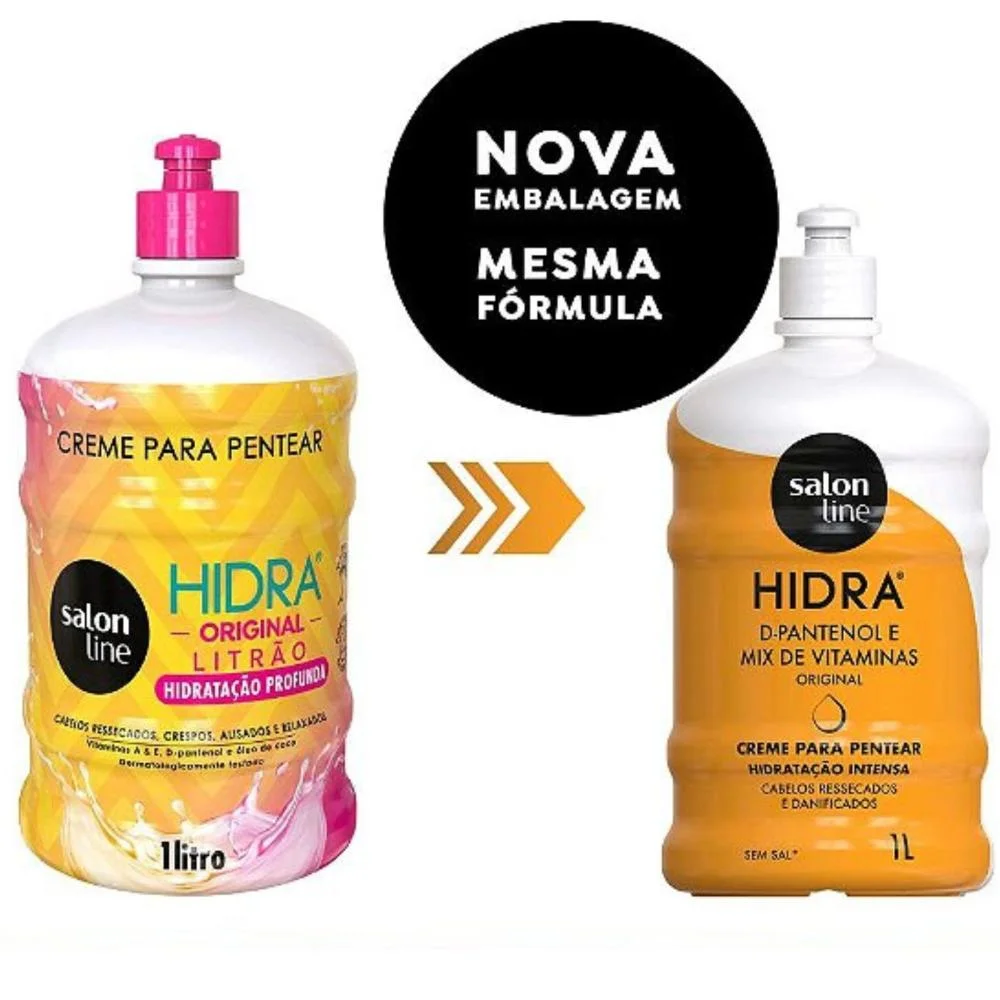 Salon Line Hidra Original Creme Para Pentear Hidratação Profunda 1l 1L 5