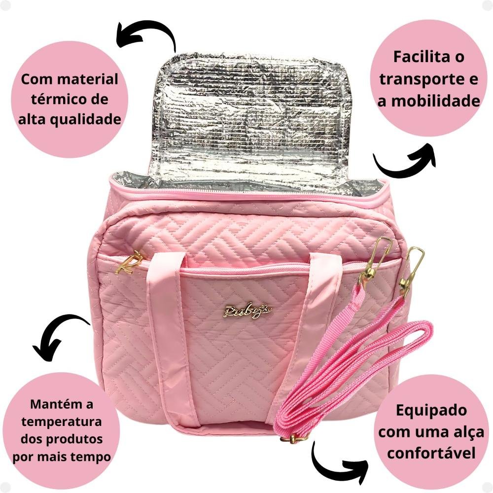 Necessaire Térmica Rubys Com Alça Rosa Necf-154b Rosa 2