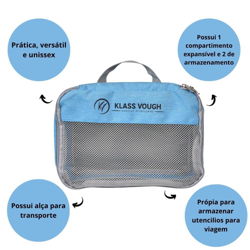 Nécessaire de Viagem Klass Vough Com Compartimentos Azul Ref. Xj-077 ÚNICO 2