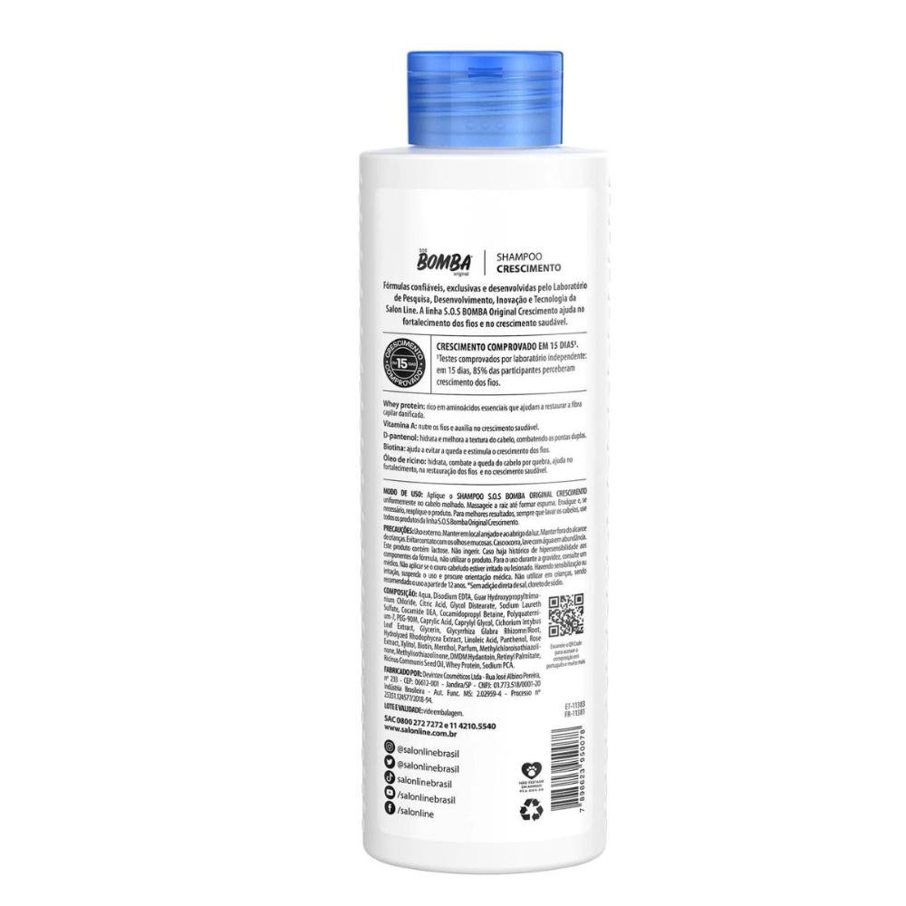 Shampoo Salon Line Sos Bomba Crescimento 300ml 300ml 3