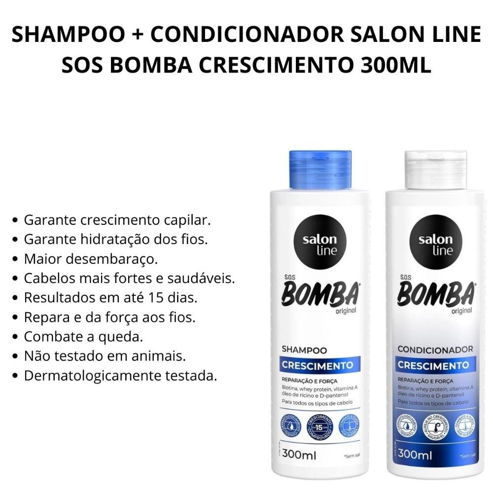 Shampoo + Condicionador Salon Line Sos Bomba Crescimento 300ml ÚNICO 2