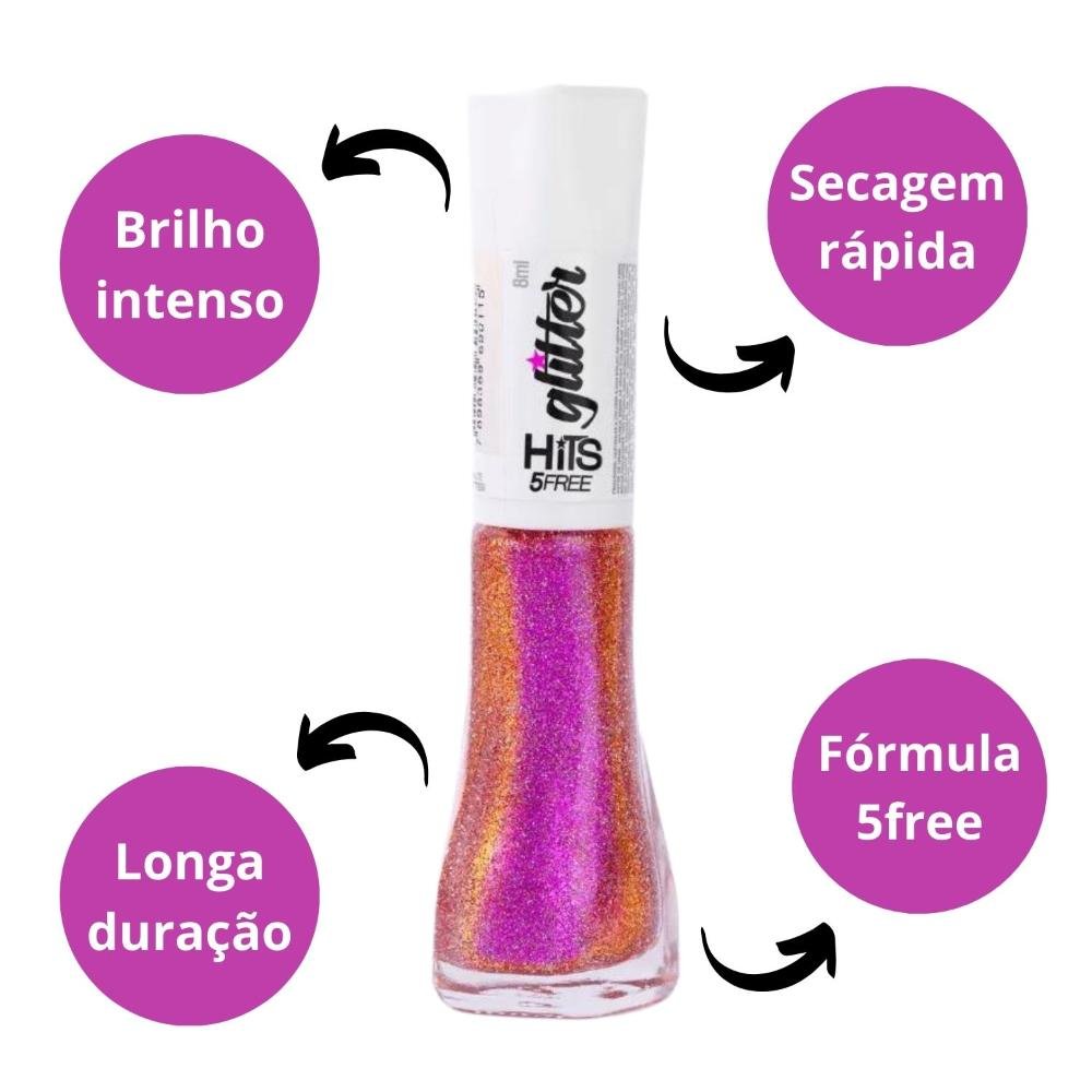 Esmalte Glitter Hits Diamante Legado Pink 8ml Legado Pink 2