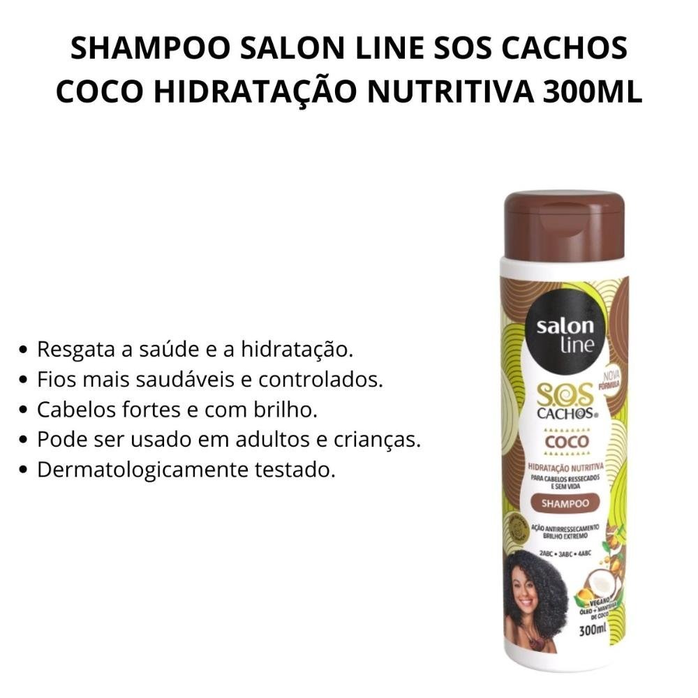 Shampoo Salon Line Sos Cachos Coco Hidratação Nutritiva 300ml 300ml 2