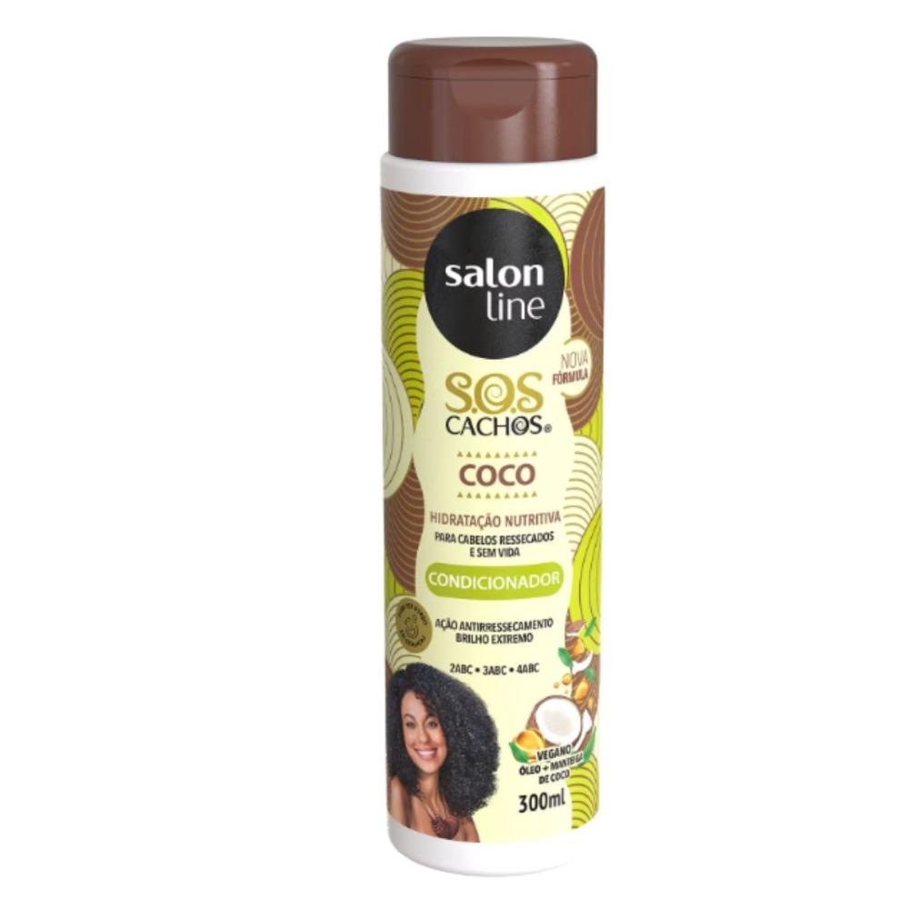 Shampoo + Condicionador Salon Line Sos Cachos Coco Hidratação Nutritiva 300ml ÚNICO 4