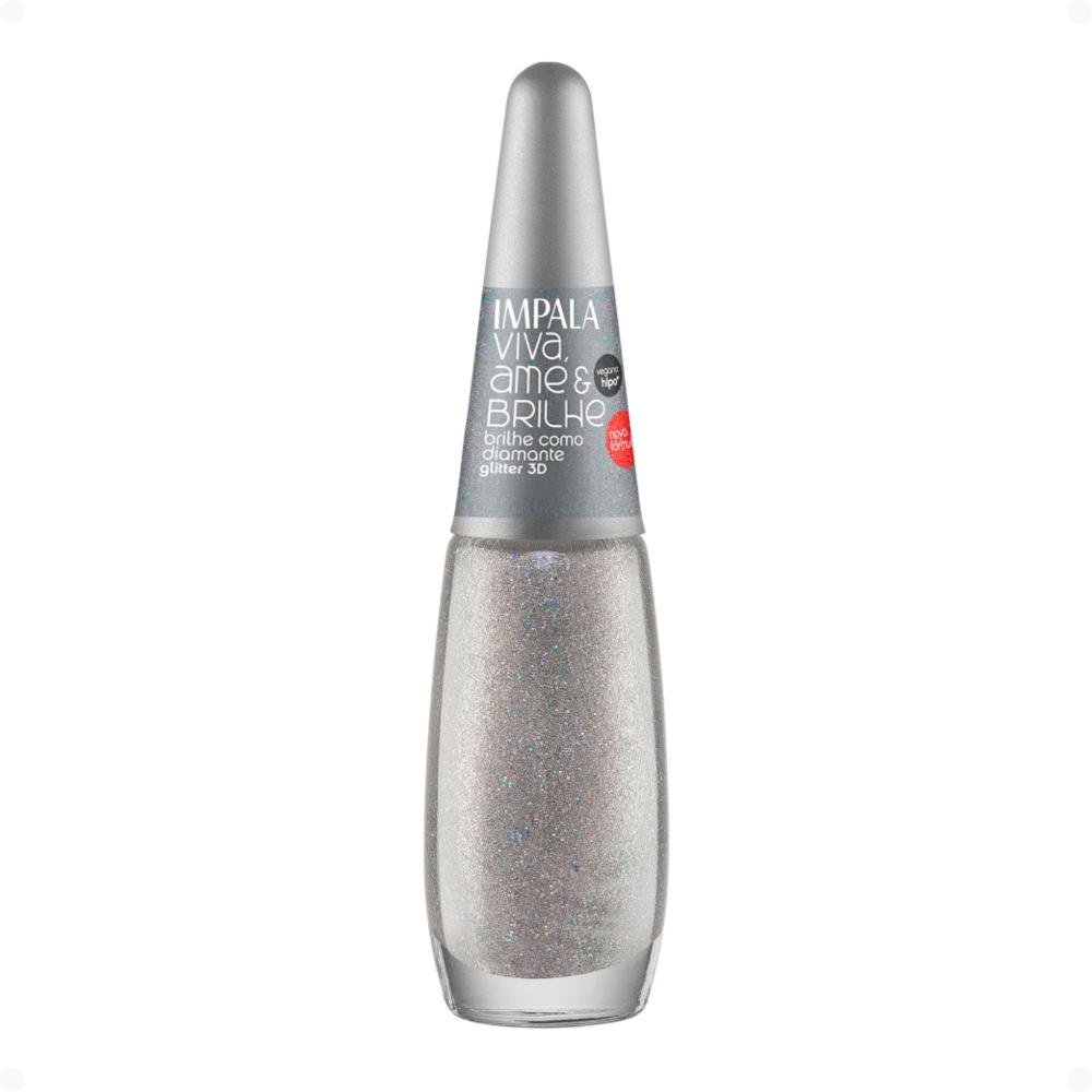 Esmalte Glitter 3D Impala Viva, Ame e Brilhe Brilhe como Diamante 7,5ml Ame e Brilhe como Diamante 1
