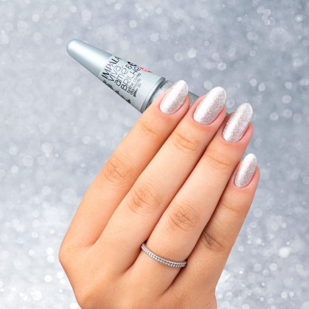 Esmalte Glitter 3D Impala Viva, Ame e Brilhe Brilhe como Diamante 7,5ml Ame e Brilhe como Diamante 3
