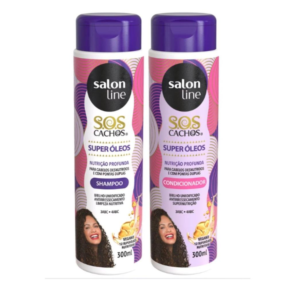 Shampoo + Condicionador Salon Line Sos Cachos Super Óleos Nutrição Profunda 300ml ÚNICO 1