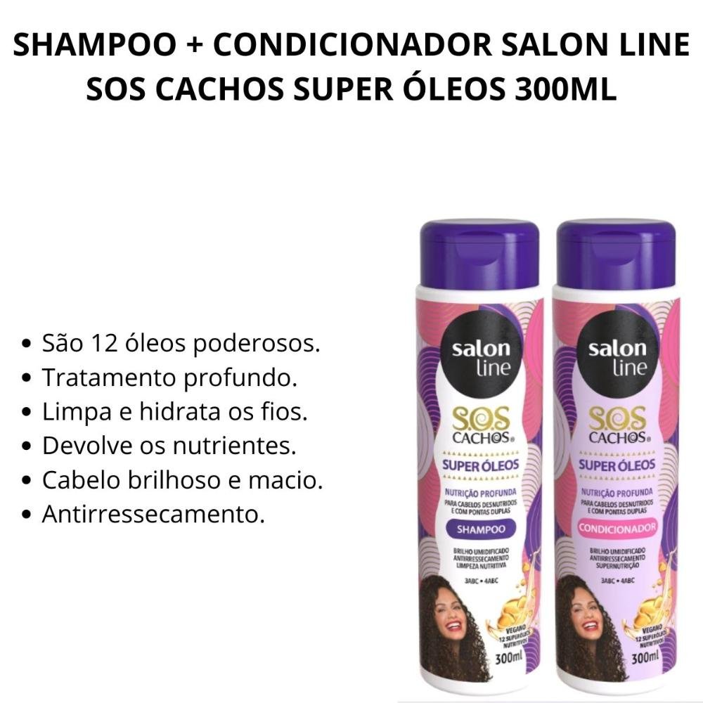 Shampoo + Condicionador Salon Line Sos Cachos Super Óleos Nutrição Profunda 300ml ÚNICO 2