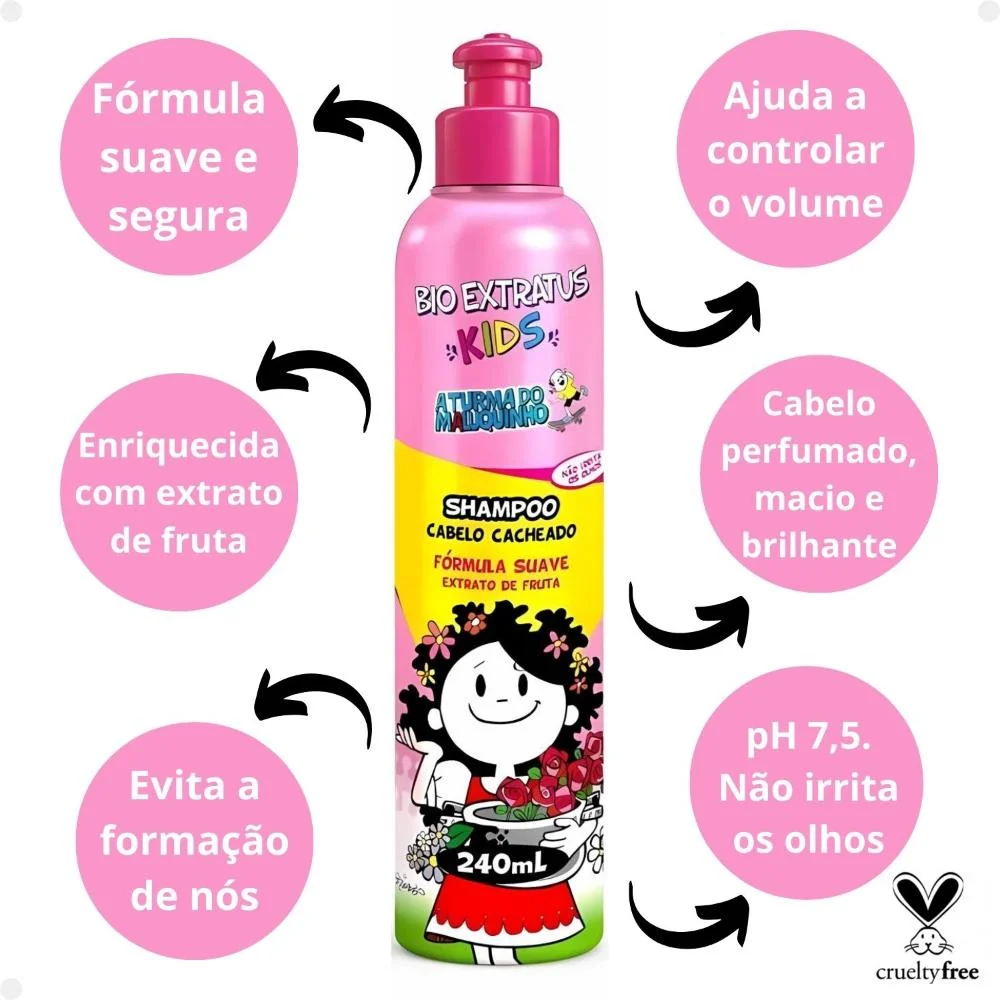 Shampoo Bio Extratus Kids A Turma do Maluquinho Cabelo Cacheado 240ml 240ml 2
