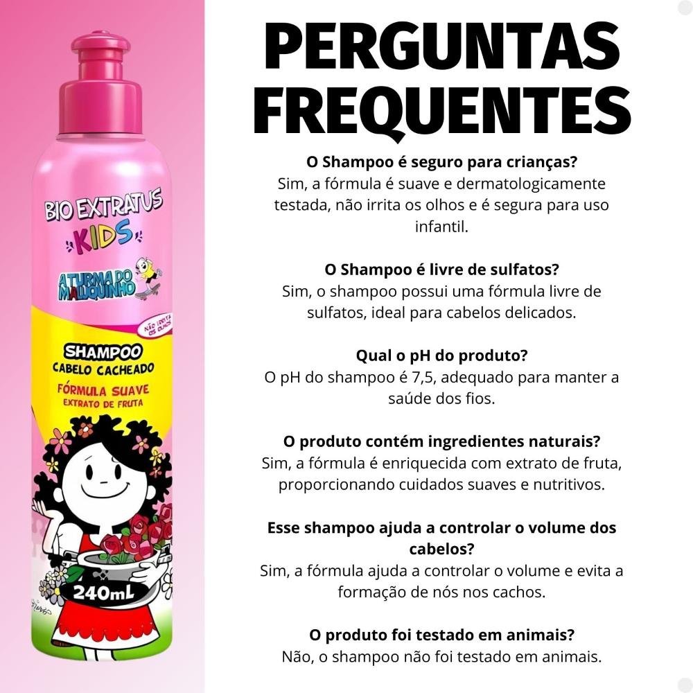 Shampoo Bio Extratus Kids A Turma do Maluquinho Cabelo Cacheado 240ml 240ml 6