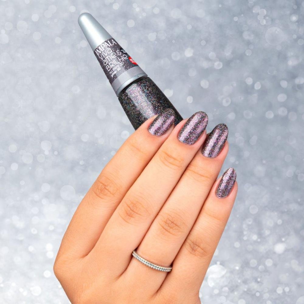Esmalte Glitter 3D Impala Viva, Ame e Brilhe Na Mira 7,5ml Brilhe Na Mira 3