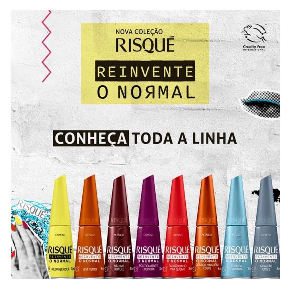 Esmalte Cremoso Risque Reinvente O Normal Padrãozinho Pra Quem? 8ml O Normal Padrãozinho Pra Quem? 4