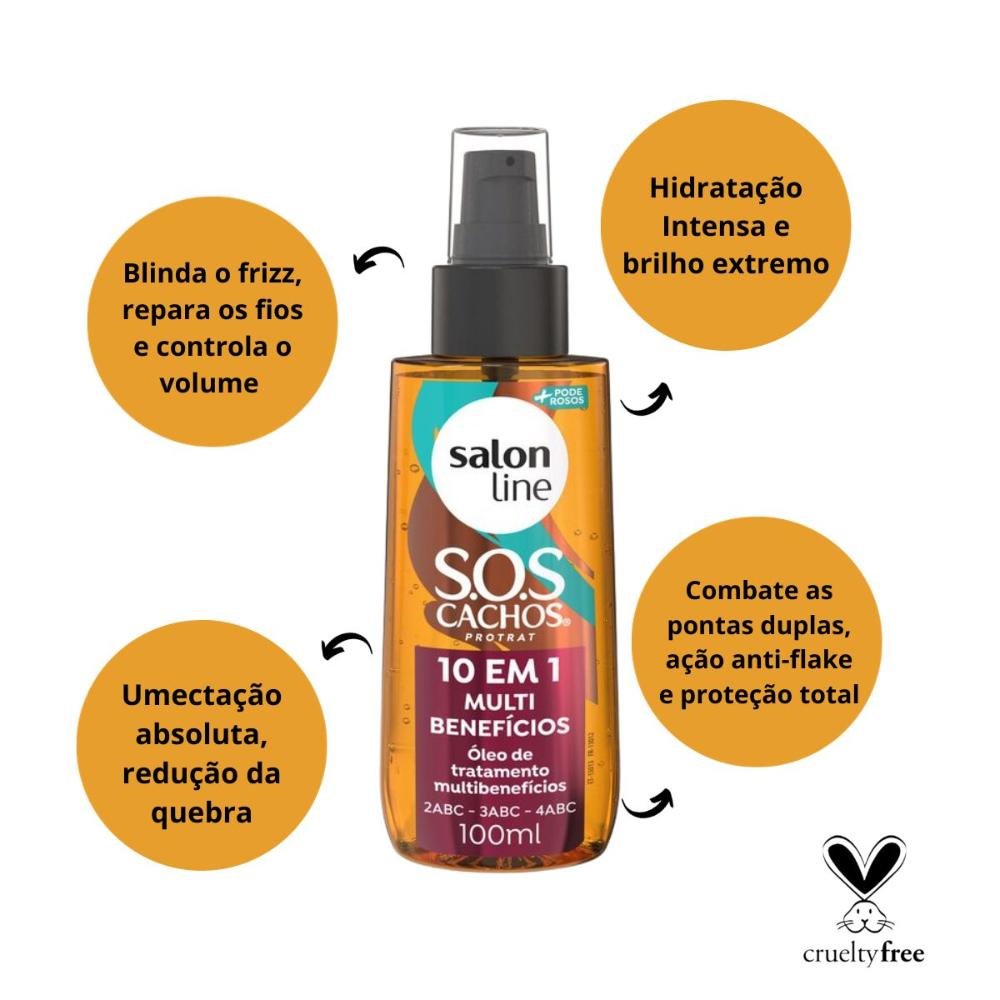 Óleo 10 em 1 Multibenefícios Salon Line Sos Cachos 100ml 100ml 2